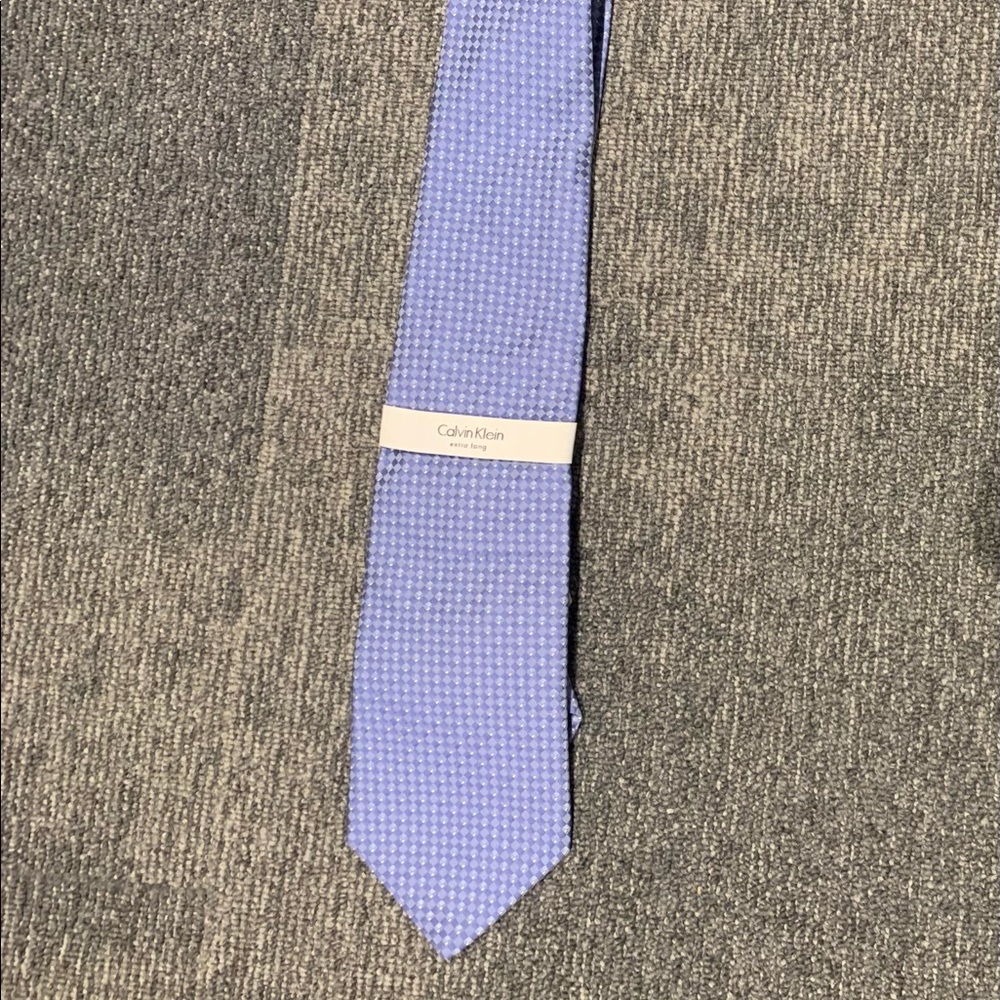 Men’s Blue Squares Calvin Klein Tie (XL - Extra Long)